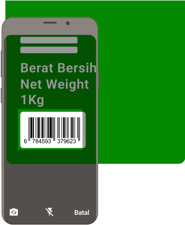 Cara mengimbas kod bar untuk semak barang